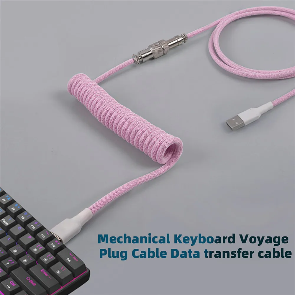 Gaming Keyboard Type C - ใหม่คีย์บอร์ดขดสายไฟประเภท C พอร์ต USB Aviator ขดลวดคอมพิวเตอร์เดสก์ท็อปคีย์บอร์ดอุปกรณ์เสริม