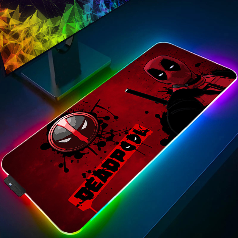 Gaming Keyboard No Rgb - แผ่นรองเมาส์ LED สำหรับเล่นเกม พร้อมไฟแบ็คไลท์ ขอบล็อค ลายอนิเมะ