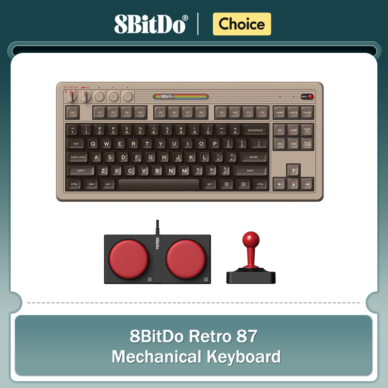 Gaming Keyboard Hot Swappable - 8BitDo Retro Mechanical Keyboard, BT/2.4G/USB-C Hot