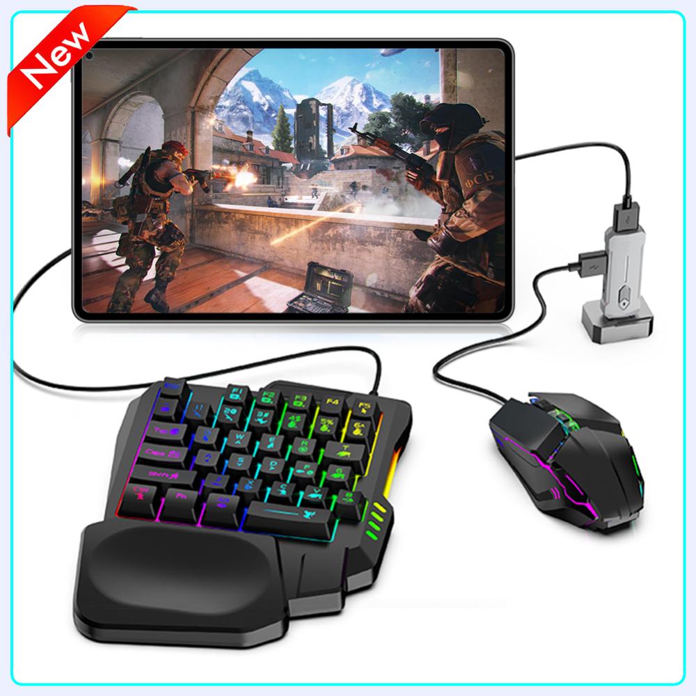 Keyboard Mouse Bundle Gaming - ชุดคีย์บอร์ดและเมาส์แปลงสัญญาณสำหรับเล่นเกมมือถือ 5 in 1 รองรับ BT