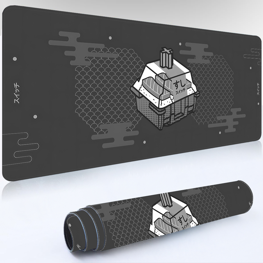 Gaming Keyboard Mouse Combo - แผ่นรองเมาส์สวิตช์ คาวาอิ เกมมิ่ง สีเทา แผ่นรองคีย์บอร์ดแบบกลไก แผ่นรองคอมพิวเตอร์