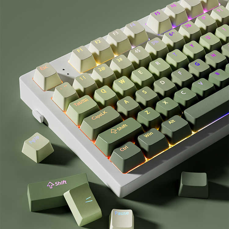 Gaming Keyboard No Rgb - สีเขียวองุ่น Top-lit RGB Backlit Keycaps Double