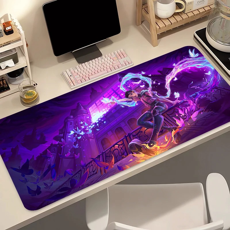 Gaming Keyboard Best - แผ่นรองเมาส์เกมเมอร์คอมพิวเตอร์อะนิเมะพีซี วาโลแรนท์ โคลฟแผ่นรองเมาส์ วาร์มิโล บัตเตอร์ฟลาย โลโก้แผ่นรองคีย์บอร์ดอุปกรณ์เสริมสำหรับเล่นเกมแผ่นรองเม้าส์ตั้งโต๊ะ