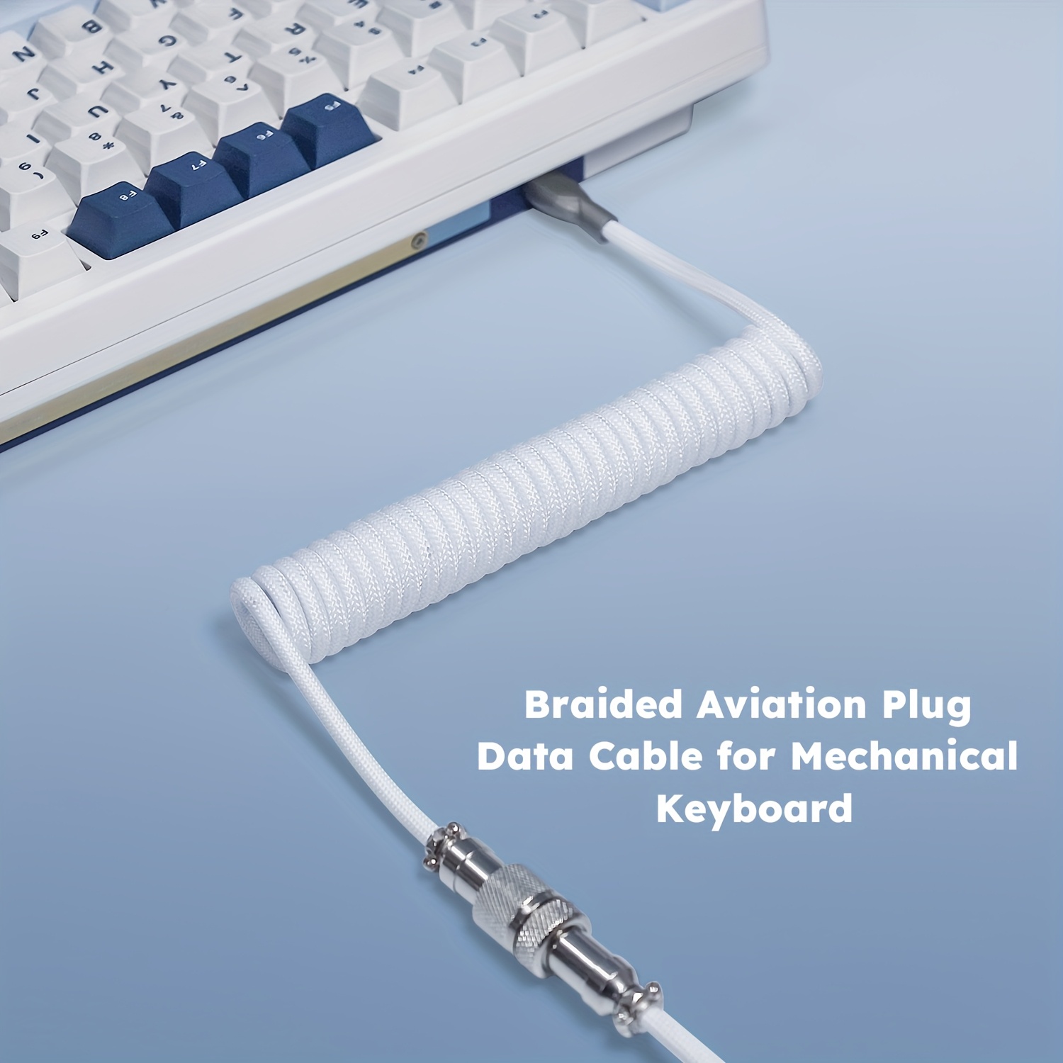Gaming Keyboard Type C - คีย์บอร์ดแบบกลไก สายเคเบิลแบบขด สายเคเบิลแบบขดพอร์ตยูเอสบี ชนิด ซี สายเคเบิลแบบขดสำหรับคอมพิวเตอร์ตั้งโต๊ะ
