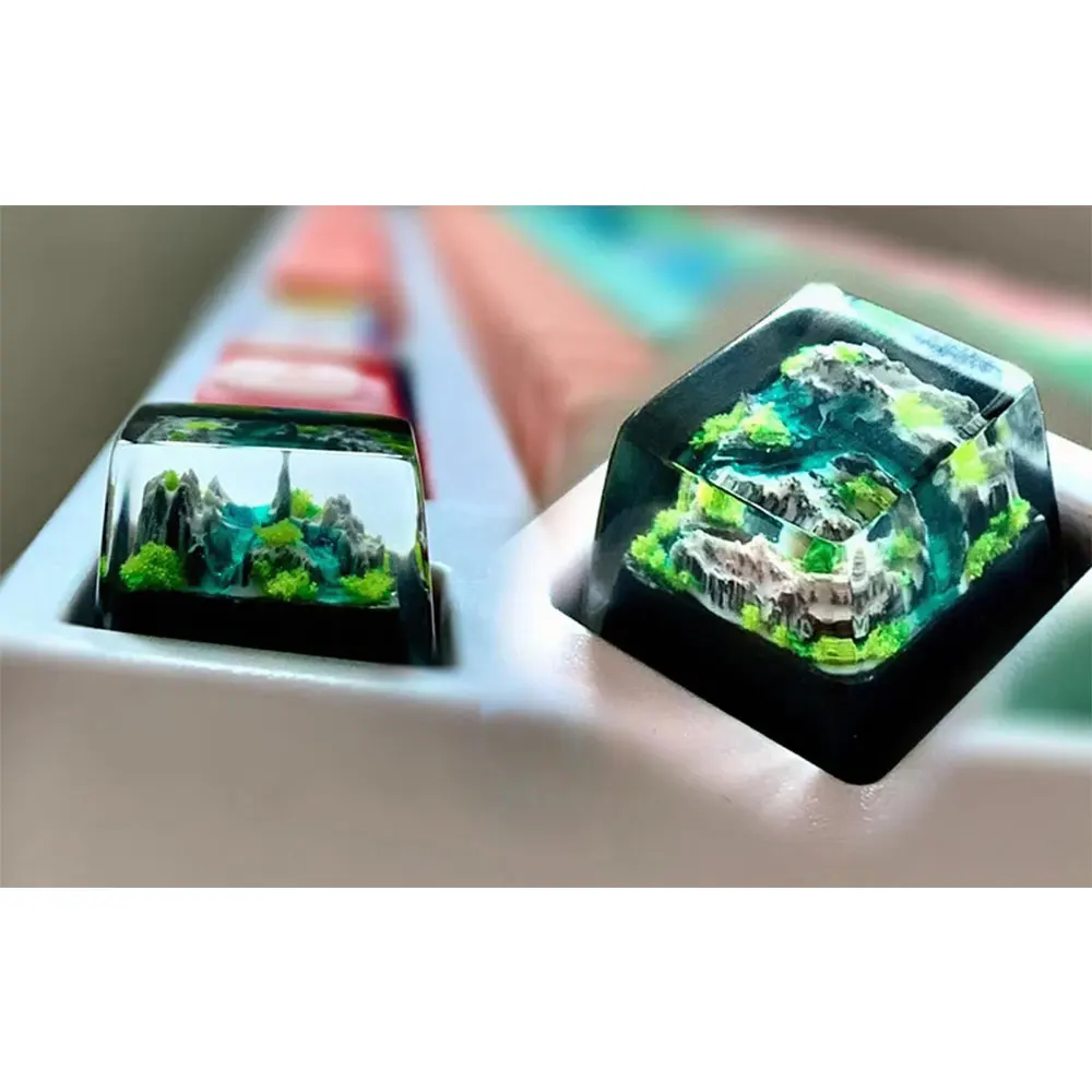 Gaming Keyboard No Rgb - คีย์แคป Mountain and Sea งานเรซิ่นสุดหรู สำหรับคีย์บอร์ดเกมเมอร์แบบกลไก