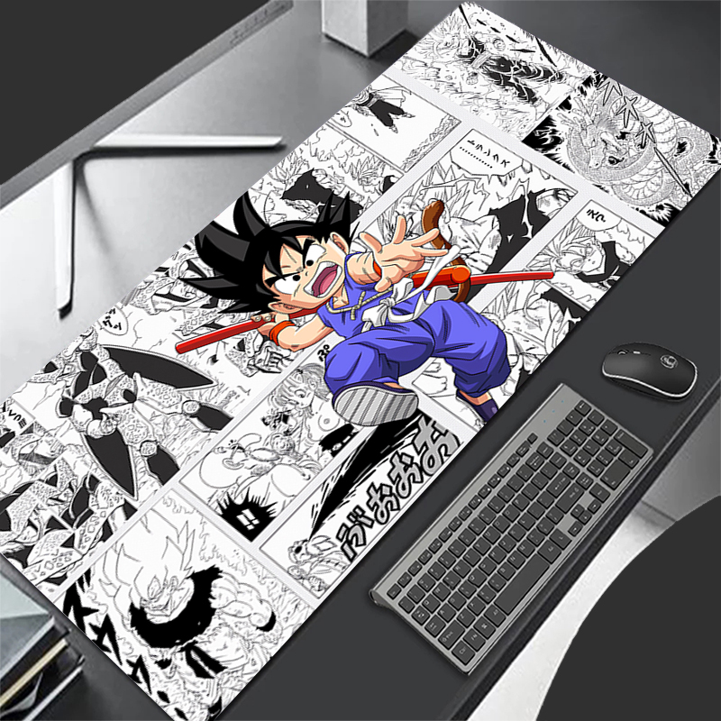 Gaming Keyboard Best - แผ่นรองเมาส์คอมพิวเตอร์ลายโกคู แผ่นรองคีย์บอร์ดลายดราก้อนบอล แผ่นรองเมาส์เท่ๆ สำหรับเกมเมอร์ แผ่นรองเมาส์นุ่มสำหรับสำนักงาน พีซี