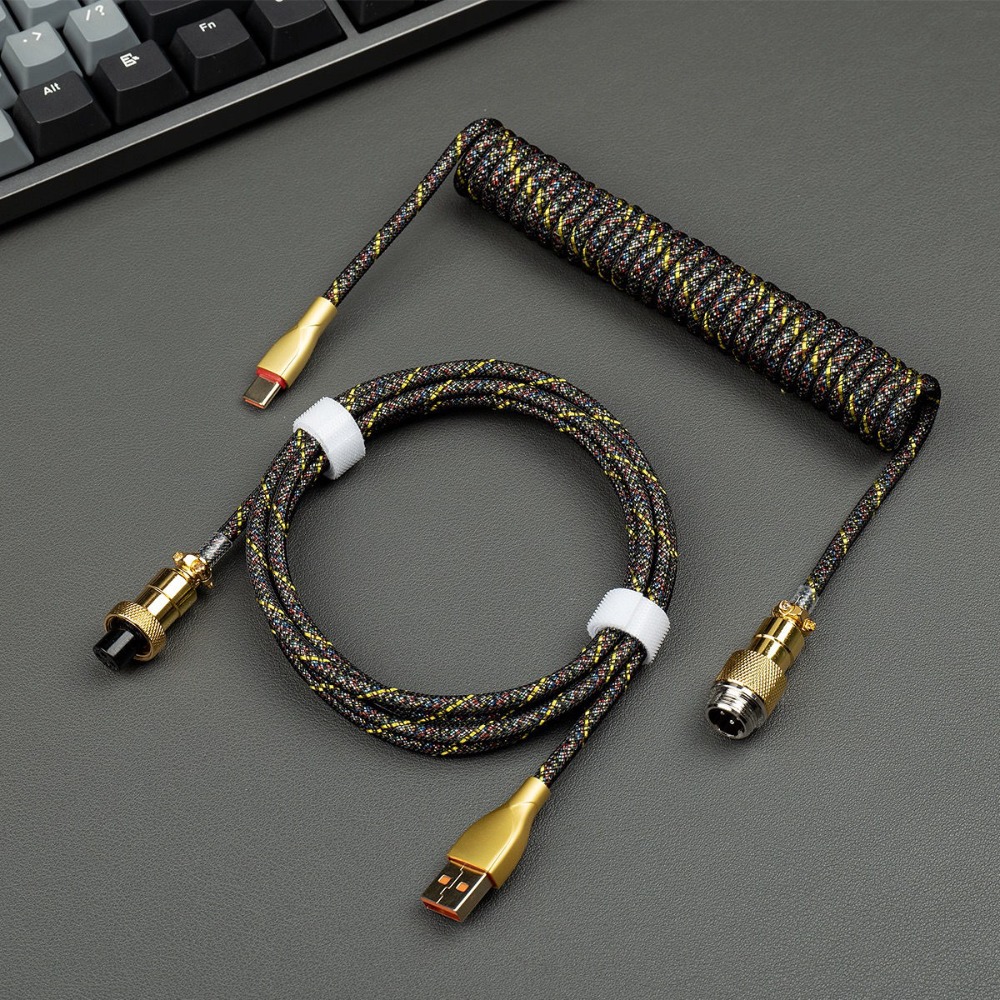 Gaming Keyboard Magnetic Switches - สายเคเบิลแบบ Aviator ชุบทอง USB C เป็น