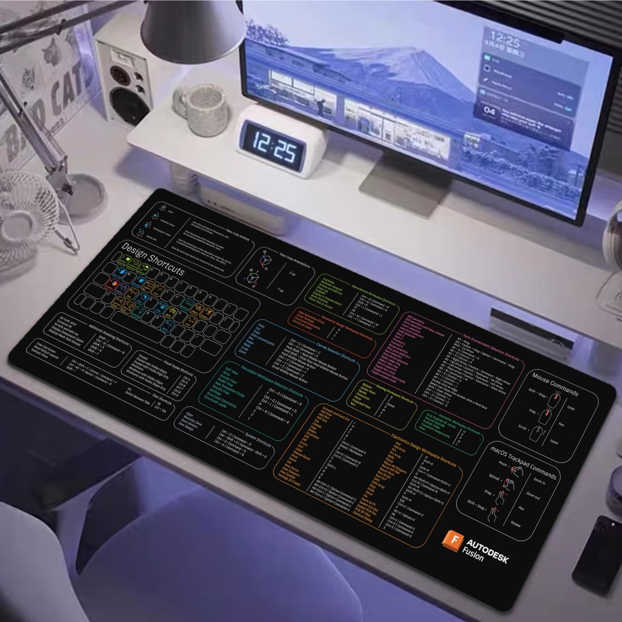 Keyboard Mouse Bundle Gaming - แผ่นรองเมาส์เกมมิ่ง Autodesk Fusion พร้อมปุ่มลัด XXL อุปกรณ์เสริมสำหรับเกมเมอร์