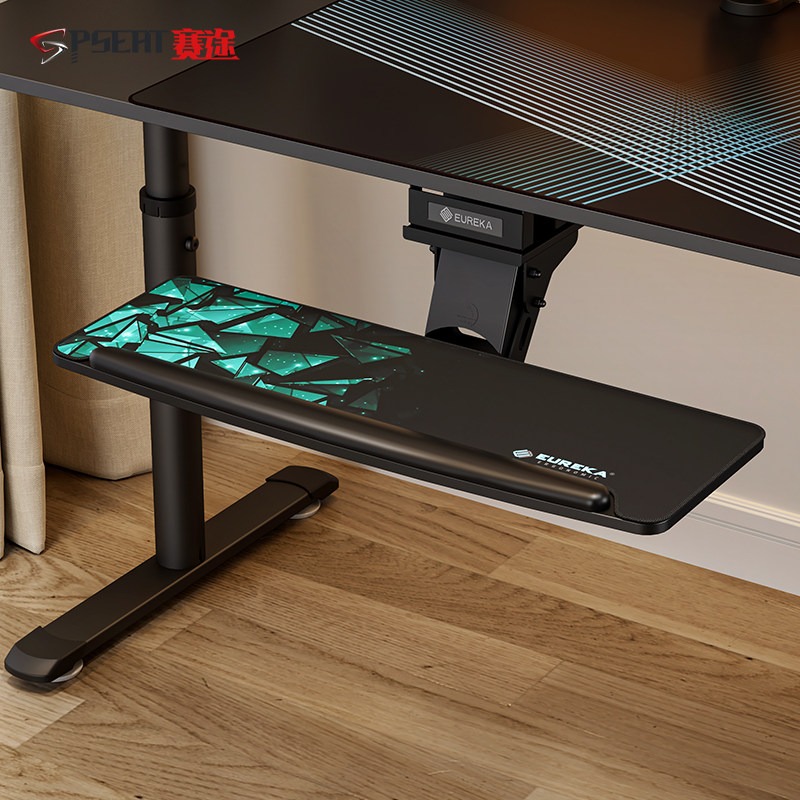 Gaming Keyboard Extension - ที่วางคีย์บอร์ดแบบปรับได้อเนกประสงค์สำหรับเดสก์ท็อป แผ่นรองข้อมือสำหรับโต๊ะเกม ปรับได้ 360 องศา อุปกรณ์เสริมสำหรับเล่นเกม