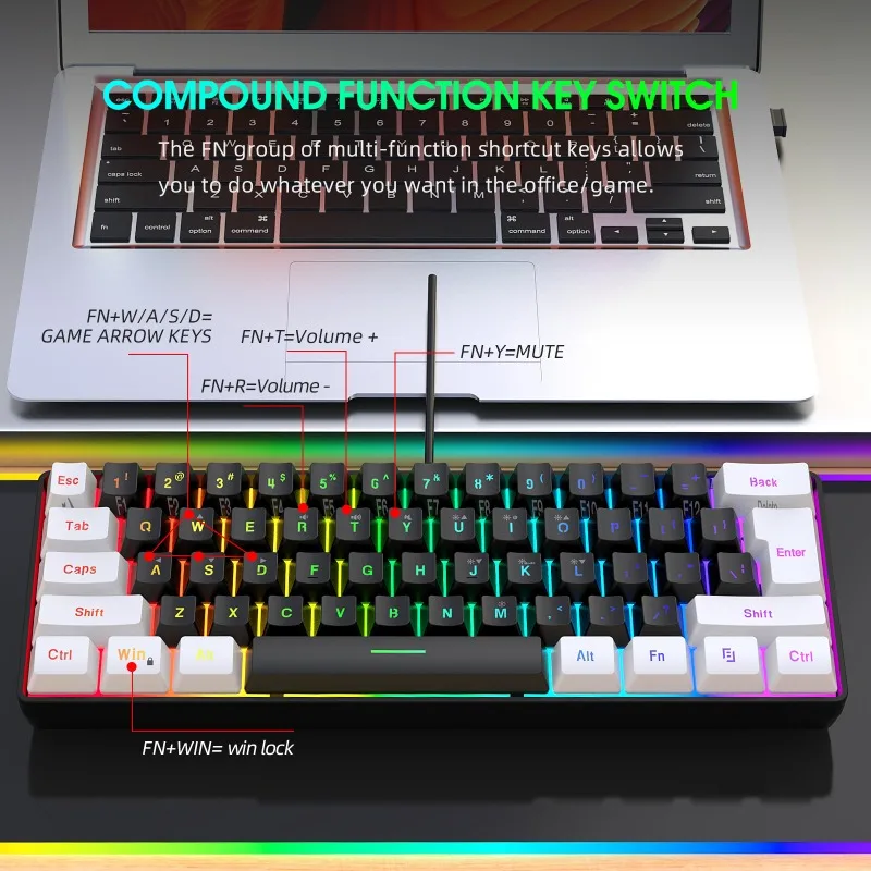 ชุดคีย์บอร์ดและเมาส์ 60% สำหรั - Gaming Keyboard Mouse Combo บทวิจารณ์และราคา