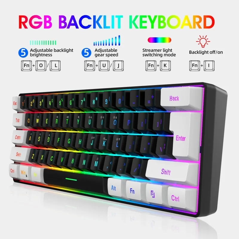 ชุดคีย์บอร์ดและเมาส์ 60% สำหรั - Gaming Keyboard Mouse Combo บทวิจารณ์และราคา