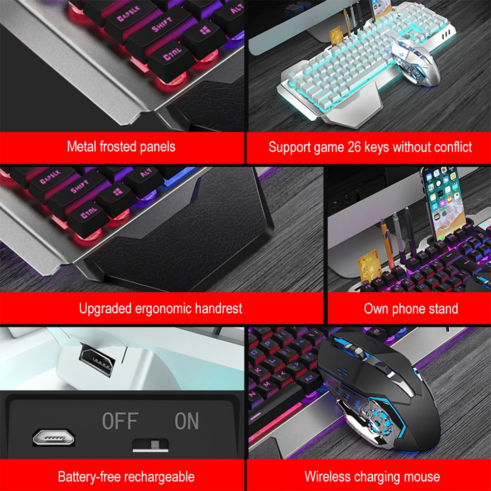 ชุดแป้นพิมพ์และเมาส์ไร้สาย2.4G - Gaming Keyboard Mouse Combo บทวิจารณ์และราคา