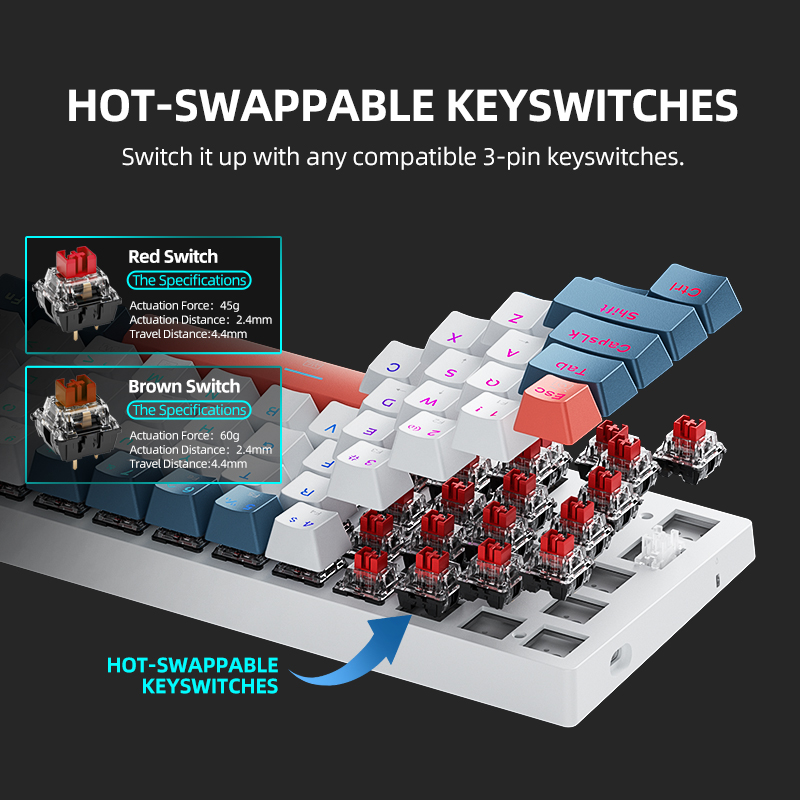 คีย์บอร์ดกลไกขนาดเล็ก Machenik - Gaming Keyboard Hot Swappable บทวิจารณ์และราคา