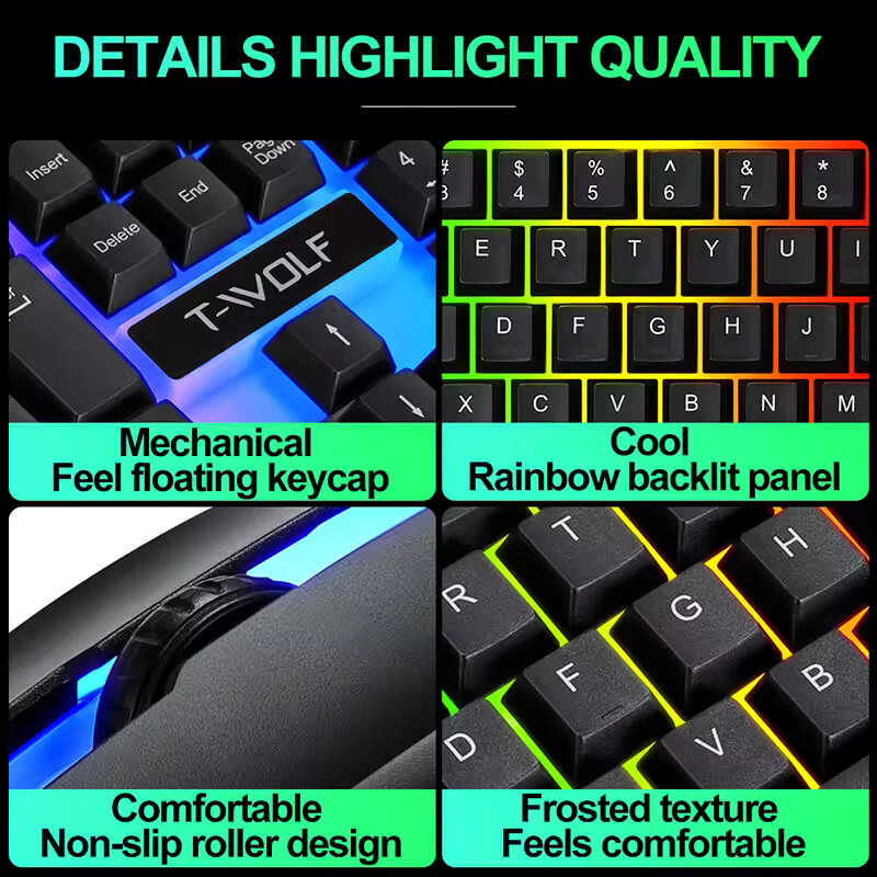 ชุดคีย์บอร์ดและเมาส์เกมมิ่งแบบ - Gaming Keyboard Mouse And Headset Combo บทวิจารณ์และราคา