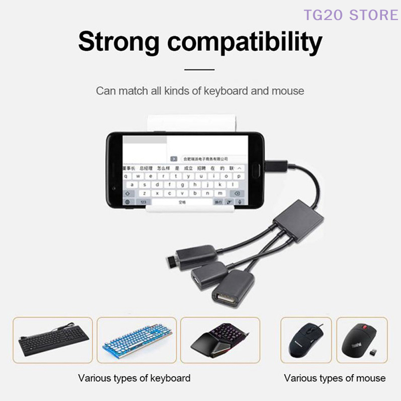 3in ฮับ1ไมโคร USB ถึง2 OTG 3พอ - Gaming Keyboard Type C บทวิจารณ์และราคา