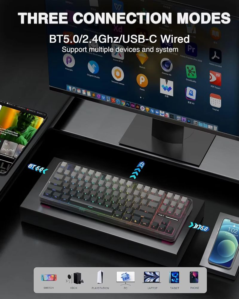 คีย์บอร์ดไร้สาย Aula F87 แบบกล - Gaming Keyboard Tkl บทวิจารณ์และราคา